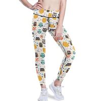 KLL Women Yoga Workout Leggings Ultra Soft Stretchy Activewear Pants Cute Animal Pattern Cartoon Owl