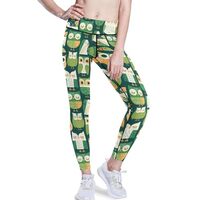 KLL Women's High Waisted Yoga Workout Leggings Tummy Control Active Pants Owl Cute Cartoon Fore