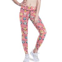 KLL Women Leggings Stretchy, Cute Animal Pattern Cartoon Owls, Ultra Soft Sports Running Pants, XS