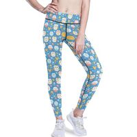 Cute Animal Pattern Cartoon Owls Women Yoga Leggings Athletic Running Pants Stretchy Ultra Soft XL