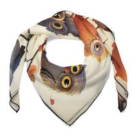 DMHVGEW 27" X 27" Silk Scarf Owls Birds Bandana for Men Women Bandanas Square Head Scarf S