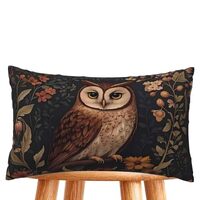 Numaxy William Morris Abstract Retro Flower owl Throw Pillow Velvet Pillowcase Family Set Comfortabl