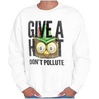 Brisco Brands Cool Woodsy Owl Give A Hoot Eyes Sweatshirt for Men or Women White