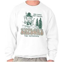 Brisco Brands Woodsy Owl Explore The Outdoors Sweatshirt for Men or Women White