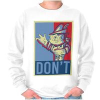 Brisco Brands Woodsy Owl Don't Pollute Poster Sweatshirt for Men or Women White