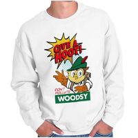 Brisco Brands Woodsy Owl Give A Hoot Comic Book Sweatshirt for Men or Women White