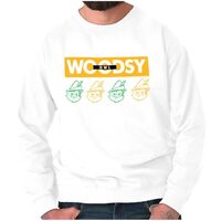 Brisco Brands Cool Retro Woodsy Owl Nature Lover Sweatshirt for Men or Women White