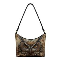 BYOXPUVI Owl Print Underarm Shoulder Handbag for Women Portable Clutch Purse Women Shoulder Bag Pu L