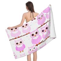 JxWCher Soft Bath Towel, Cute owl Print Absorbent Quick Dry Beach Pool Towel,Lightweight Blanket for