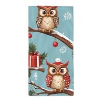 ZHAOLQ Cute Christmas Owls on Branch Print Soft Absorbent BathTowel Quick Dry Towels Beach Pool Gym