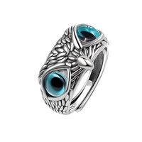 Owl Rings for Women, 925 Sterling Silver Plated CZ Open Adjustable Knuckle Statement Fashion Ring Je