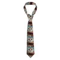 WHJSHOP Owl wearing a scarf Prints Men's Necktie - Stylish and Durable Polyester Fiber Tie for 