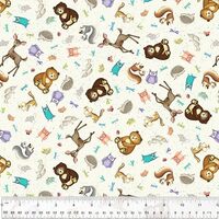 Cotton Enchanted Woods Woodland Friends Bears Owls Deer Bunnies Rabbits Hedgehogs Windham Fabrics Iv
