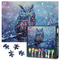 Animals 1000 Piece Puzzle for Adults, Owl on The Branch Jigsaw Puzzles 1000 Pieces Difficult and Cha