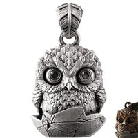 knidist Handmade Owl Fidget Pendant Jewelry Charm with Blinking Eyes, Brass & Bronze Sensory Key