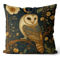 FISWAFY Vintage Floral Owl Pillow Covers 18x18, Cottagecore Room Home Decor, Moody Rustic Botanical