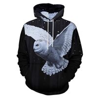White Snowy Owl Hoodies Pullover Hooded Sweatshirt Fashion Sweaters Tops Winter Clothes for Men Wome