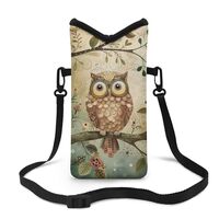 Boatee Cute Owl Mini Messenger Crossbody Bag for Teen Girls Cute Single Shoulder Handbag Small Multi