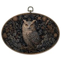 Sviojuce Vintage Owl Floral Oval Wall Art Decor 8.6x11.4, Rustic Farmhouse Framed Canvas Prints Wall