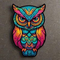 3pcs Colorful Neon Owl Sticker &ndash; Graffiti Style Waterproof Vinyl Decal for Water Bottles, Lapt