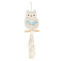 Owl Macrame Wall Hanging Boho Hand Woven Tapestry Decor Animal Owl Macrame Wall Art Home Decor for L