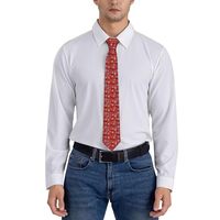 Adjustable Pre-tied Necktie for Men's Business Trips Owl Red, Lightweight Silk for Daily Office