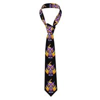 YYHWHJDE flaming purple owl Prints Men's Necktie - Premium Polyester Fiber Tie for Business, Da
