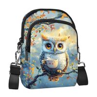 Owl Small Crossbody Bags for Women Cell Phone Purse Lightweight Over Shoulder Bags with Adjustable S