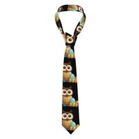 Elevate Your Style with HYTTER Owl next to Easter eggs Prints Men's Necktie - Premium Quality P