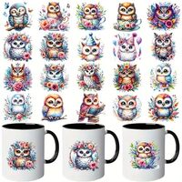 20pcs Owl Floral Flower Leaf Buterfly Branch Transfer Waterproof Sticker for Glass Cups Furniture Cr