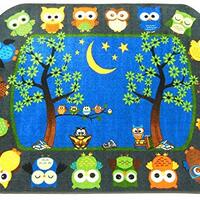 SAFECASTLE Kids Carpet Story Time Owl Rug – 6'6" x 8'4" – Large Mult