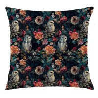 Nipil Dark Owl Floral Pillow Covers 18x18,Dark Cottagecore Owl Decor,Rustic Botanical Bird Animal