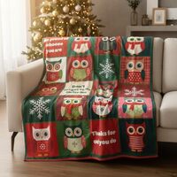 Owl Blanket, Owl Blanket for Women for Couch, Christmas Fleece Blankets, Soft Cozy Plush Fleece Holi