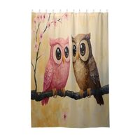 ODAWA Owls Love Birds Fabric Shower Curtain for Bathroom Lightweight Hotel Bath Tub Curtains Fun Hom
