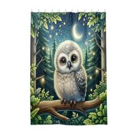 ODAWA Vintage Fabric Shower Curtain for Bathroom Long Cute Owl Home Decor Lightweight Bath Tub Curta