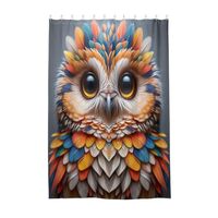 ODAWA Bathroom Fabric Shower Curtain Long Colorful Owl Print Waterproof Bath Tub Curtains Cool Bathr