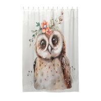 ODAWA Fabric Shower Curtain Bathroom Cute Cute Owl Floral Waterproof Hotel Bath Curtains Decorative