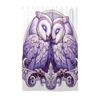 Lavender Owl Love Birds Bathroom Shower Curtain Fabric Cute Washable Tub Shower Curtains Modern Home