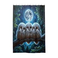 ODAWA Fabric Shower Curtain for Bathroom Owls Cute Birds Floral Waterproof Hotel Bath Curtains Cool