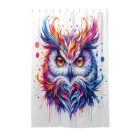 ODAWA Fabric Shower Curtain for Bathroom Watercolor Cute Owl Painting Heavy Duty Home Decor Bathtub