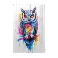 ODAWA Cool Fabric Shower Curtain for Bathroom Long Watercolor Owl Painting Home Decor Heavy Duty Sta