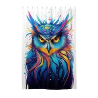 ODAWA Summer Fabric Shower Curtain Bathroom Cute Waterproof Bathtub Window Curtain Colorful Owl Feat