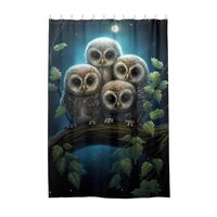 ODAWA Cute Owls Birds Print Bathroom Shower Curtain Fabric Cute Heavy Duty Bathtub Window Curtain De
