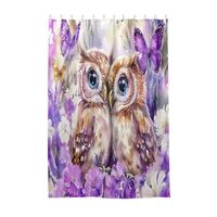 ODAWA Owls Painting Floral Cute Fabric Bathroom Shower Curtain for Home Heavy Duty Bathtub Window Cu