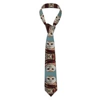 WHJWZY Fashion Men's Necktie - Printed Silk Tie for Business daily work party 57X3.1 inchs Owl 