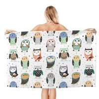 AFHYZY Owl Microfiber Beach Towels for Adults Sand Free Quick Dry Gym Shower Towel Absorbent Oversiz