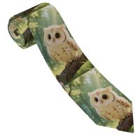 ZGHQHCDRH Men's Necktie Cute Owl Cub Classic Silk Tie Woven Jacquard Formal Neck Ties Skinny Ti