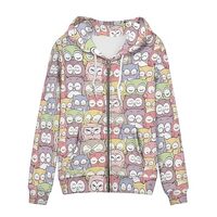 Graphicjoy Womens Zip Up Hoodies Fashion Animal Sweatshirt Owl Full Print Fall Winter Clothes Hooded