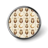 Owl Moon (A) Print Enamel Pins for Backpack - Cute Jacket Coat Hat Bags Badge Pins, Funny Unique Nov