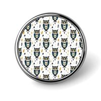 Green Feather Owl Print Enamel Pins for Backpack - Cute Jacket Coat Hat Bags Badge Pins, Funny Uniqu